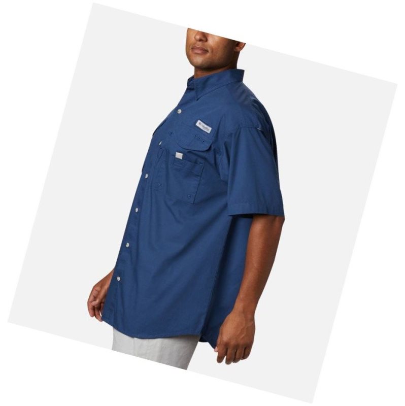 Columbia PFG Bonehead Short Sleeve Big Gömlek Erkek Koyu Gri | 08365-QSAX