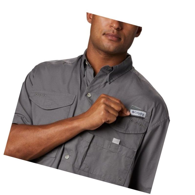 Columbia PFG Bonehead Short Sleeve Gömlek Erkek Gri | 03692-IYTW