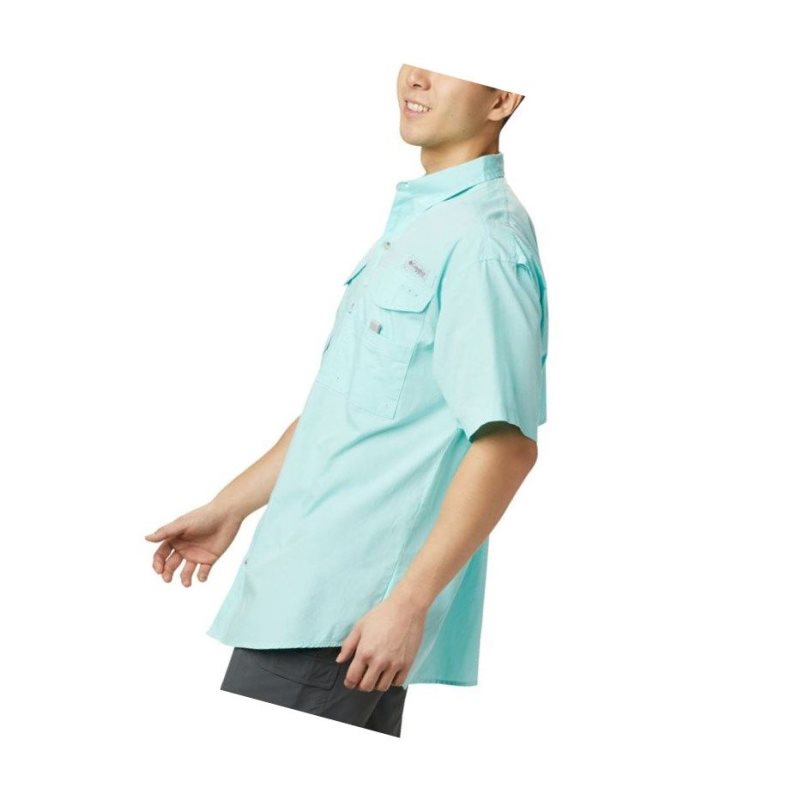 Columbia PFG Bonehead Short Sleeve Tall Gömlek Erkek Açık Mavi | 82510-MSDB