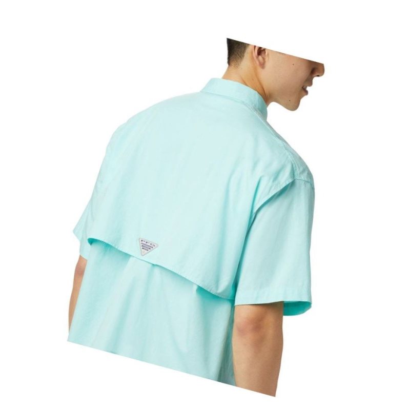 Columbia PFG Bonehead Short Sleeve Tall Gömlek Erkek Açık Mavi | 82510-MSDB