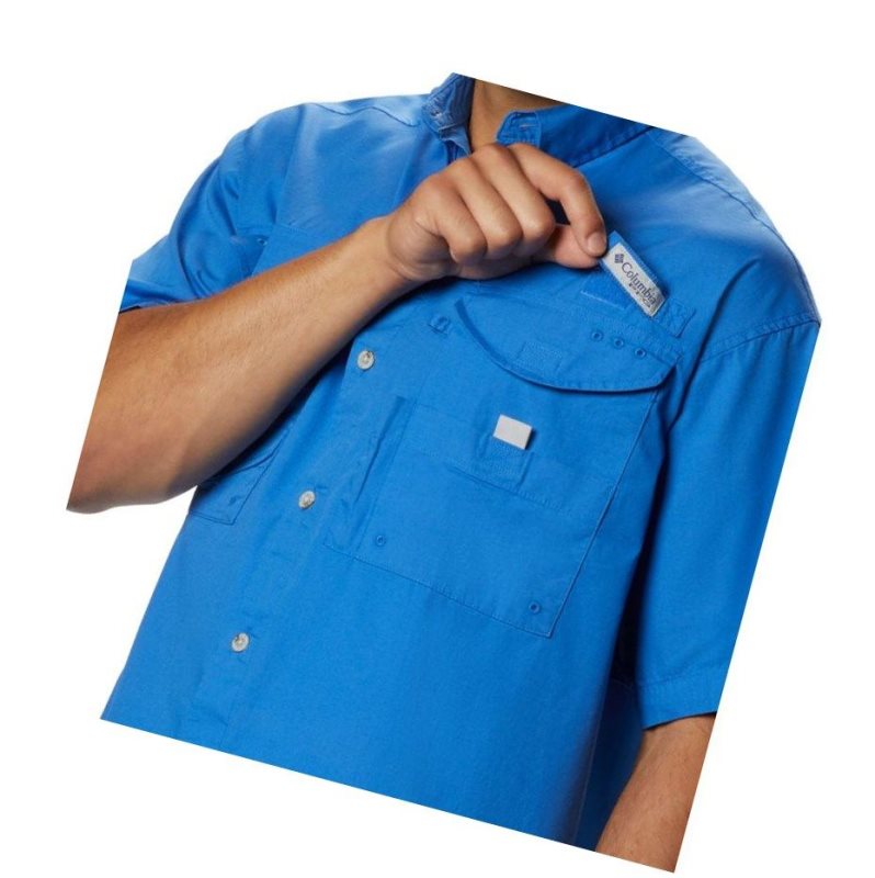 Columbia PFG Bonehead Short Sleeve Tall Gömlek Erkek Mavi | 46719-TSNF