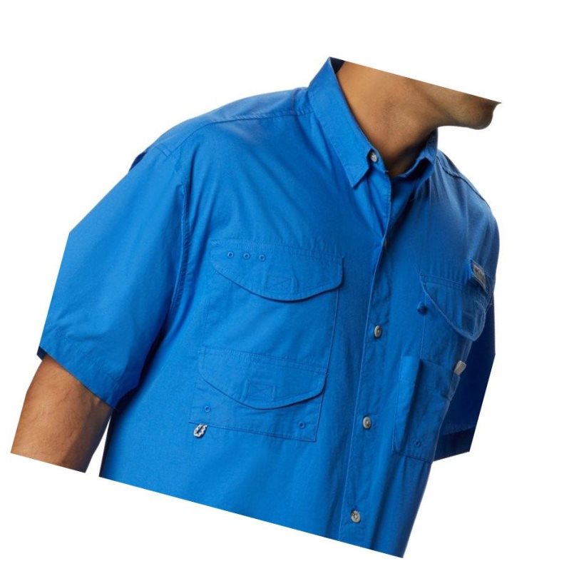Columbia PFG Bonehead Short Sleeve Tall Gömlek Erkek Mavi | 46719-TSNF