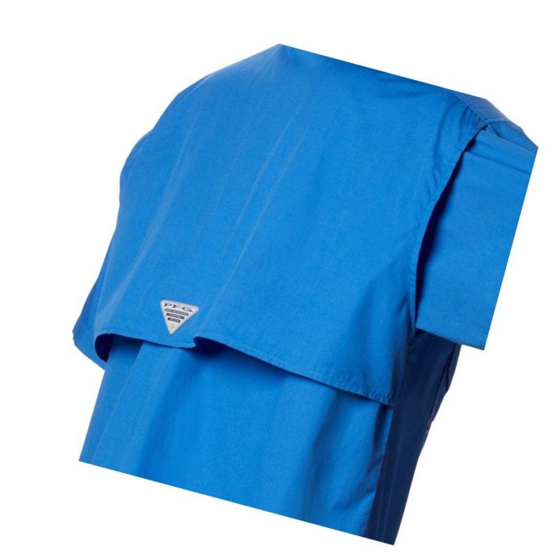 Columbia PFG Bonehead Short Sleeve Tall Gömlek Erkek Mavi | 46719-TSNF