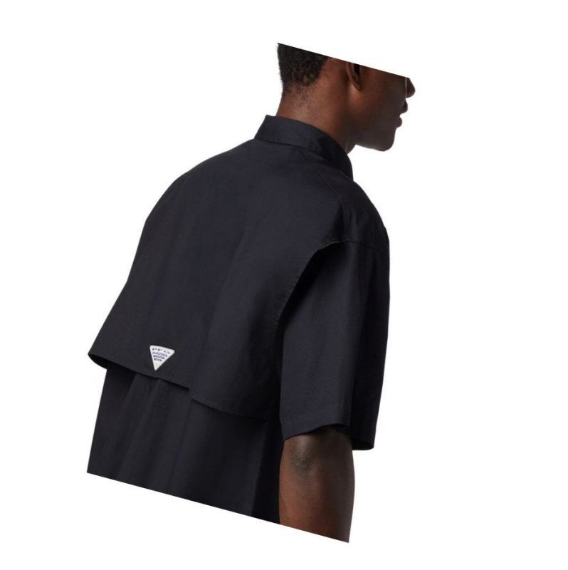 Columbia PFG Bonehead Short Sleeve Tall Gömlek Erkek Siyah | 30925-KVBU