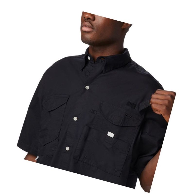 Columbia PFG Bonehead Short Sleeve Tall Gömlek Erkek Siyah | 30925-KVBU