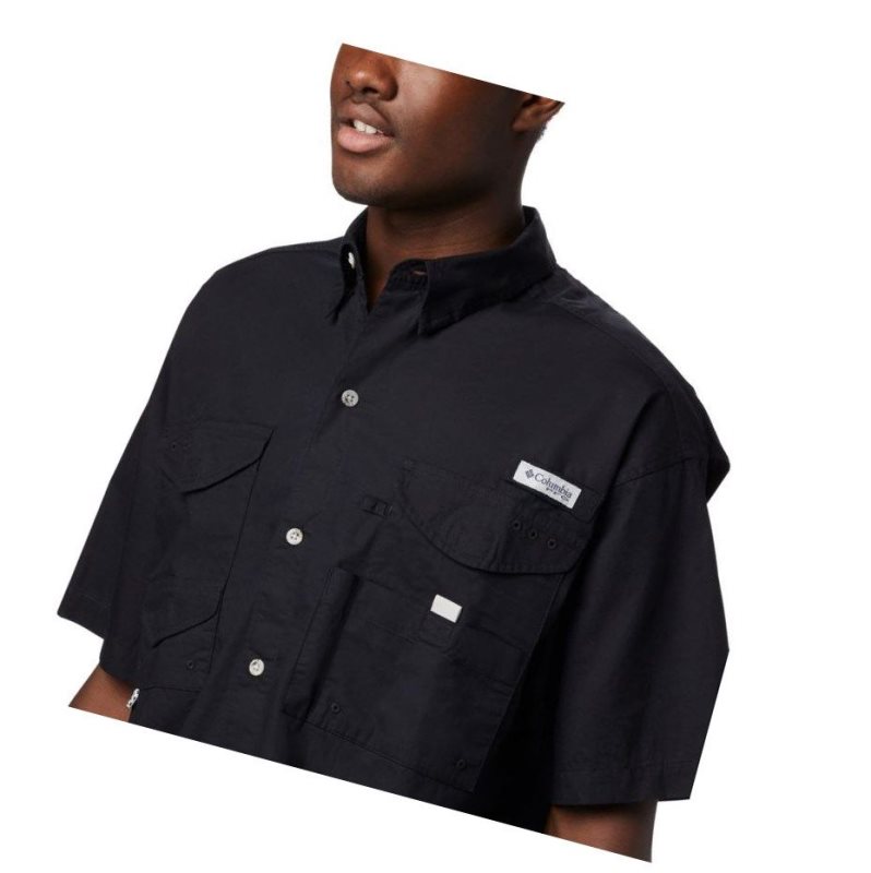 Columbia PFG Bonehead Short Sleeve Tall Gömlek Erkek Siyah | 30925-KVBU