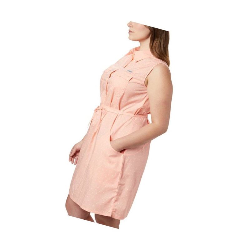 Columbia PFG Bonehead Stretch Sleeveless Plus Size Elbise Kadın Pembe | 52964-VYIU