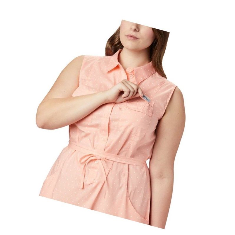 Columbia PFG Bonehead Stretch Sleeveless Plus Size Elbise Kadın Pembe | 52964-VYIU