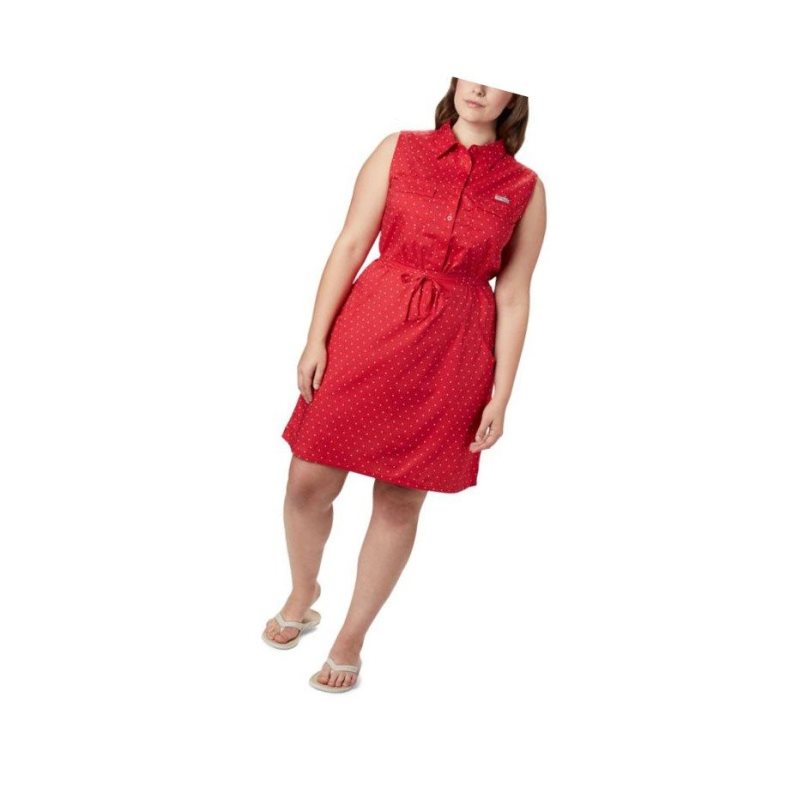 Columbia PFG Bonehead Stretch Sleeveless Plus Size Elbise Kadın Kırmızı | 94760-CILJ