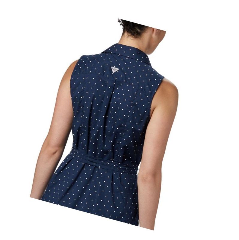 Columbia PFG Bonehead Stretch Sleeveless Elbise Kadın Lacivert | 43951-QBTI