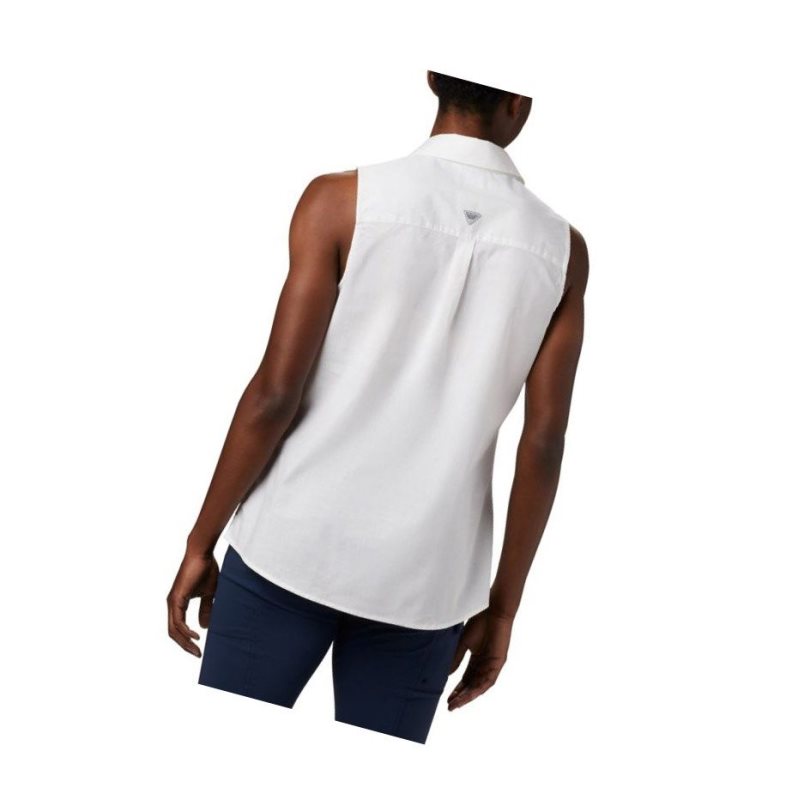 Columbia PFG Bonehead Stretch Sleeveless PFG Fishing Kadın Beyaz | 36754-KLDB