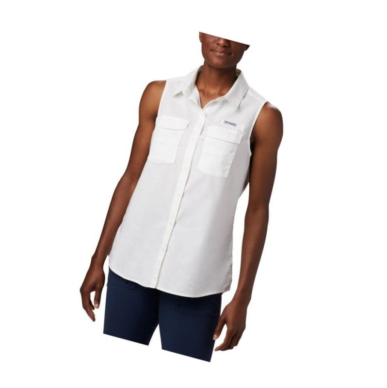 Columbia PFG Bonehead Stretch Sleeveless PFG Fishing Kadın Beyaz | 36754-KLDB