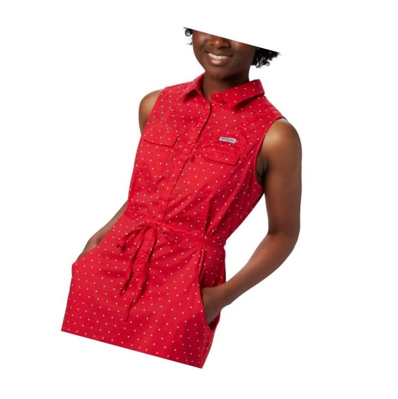 Columbia PFG Bonehead Stretch Sleeveless Elbise Kadın Kırmızı | 35978-RAOF