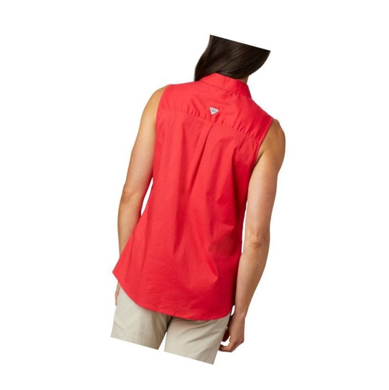 Columbia PFG Bonehead Stretch Sleeveless PFG Fishing Kadın Kırmızı | 23715-QCHT