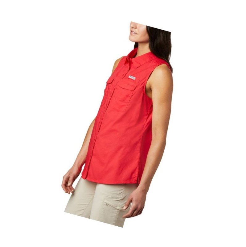 Columbia PFG Bonehead Stretch Sleeveless PFG Fishing Kadın Kırmızı | 23715-QCHT