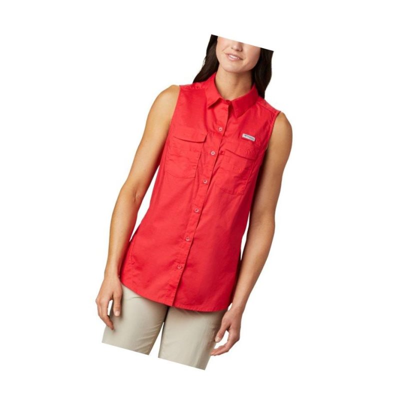 Columbia PFG Bonehead Stretch Sleeveless PFG Fishing Kadın Kırmızı | 23715-QCHT