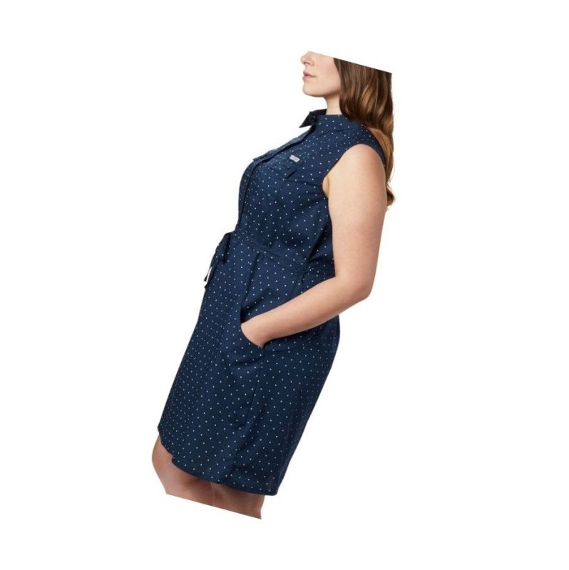 Columbia PFG Bonehead Stretch Sleeveless Plus Size Elbise Kadın Lacivert | 02467-YONC