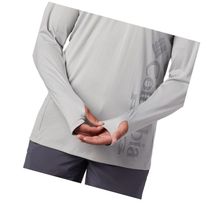 Columbia PFG Buoy Knit Long Sleeve Sweatshirt Erkek Gri | 13968-PNRL