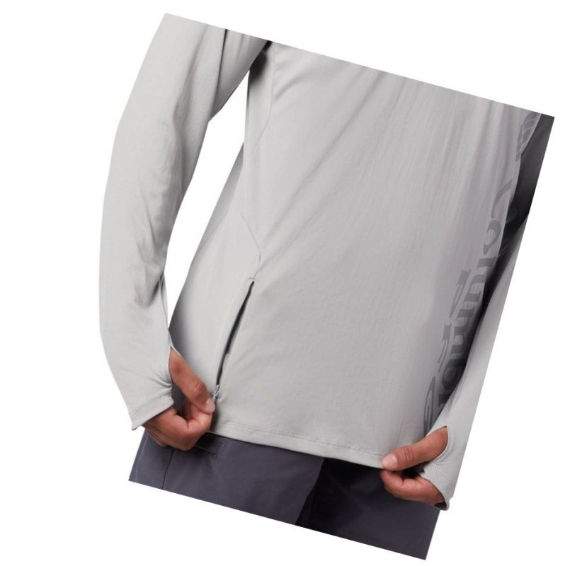 Columbia PFG Buoy Knit Long Sleeve Sweatshirt Erkek Gri | 13968-PNRL