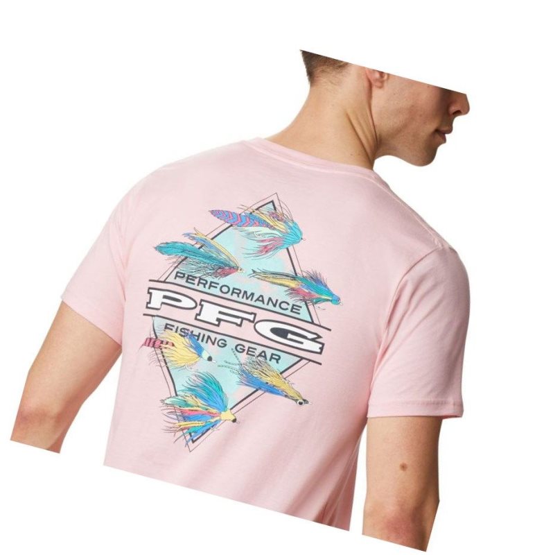 Columbia PFG Crown Tişört Erkek Pembe | 31924-UEGR