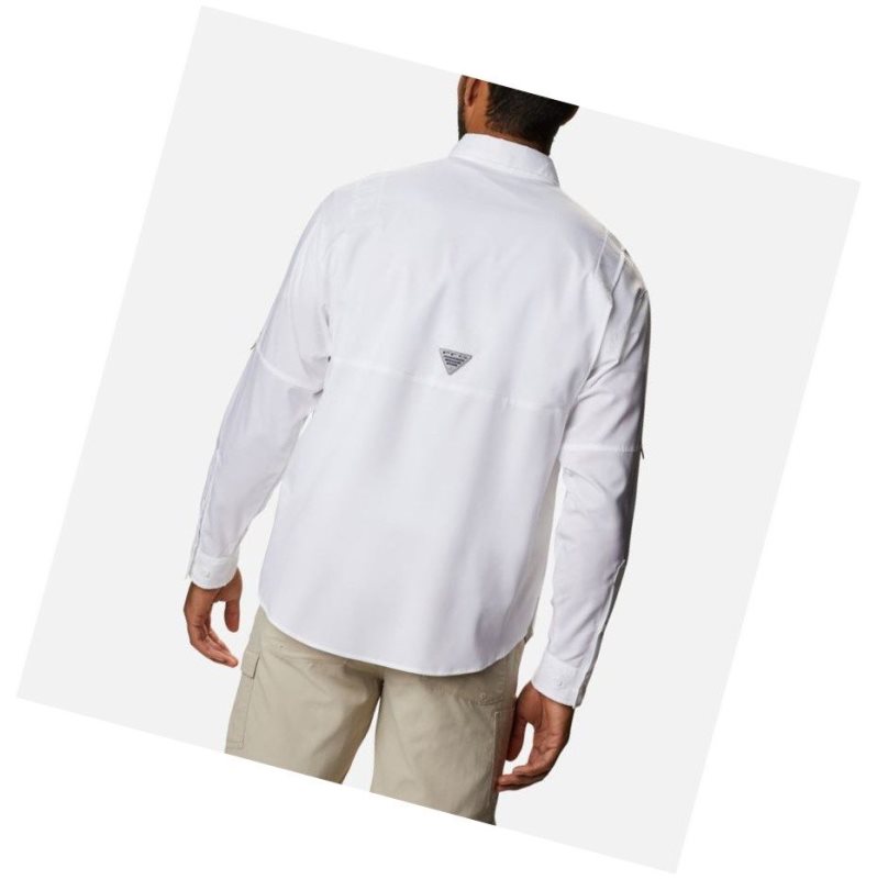 Columbia PFG Crystal Springs Long Sleeve Gömlek Erkek Beyaz | 61320-MHJQ