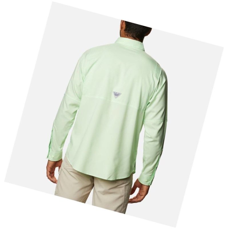 Columbia PFG Crystal Springs Long Sleeve Gömlek Erkek Yeşil | 49718-LQTC