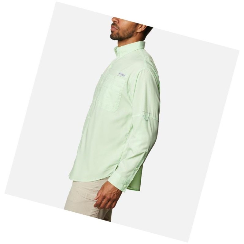 Columbia PFG Crystal Springs Long Sleeve Gömlek Erkek Yeşil | 49718-LQTC