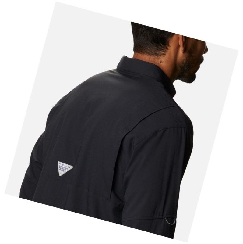 Columbia PFG Crystal Springs Long Sleeve Gömlek Erkek Siyah | 45619-XAHG