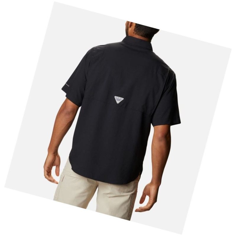 Columbia PFG Crystal Springs Short Sleeve Gömlek Erkek Siyah | 60915-URSZ