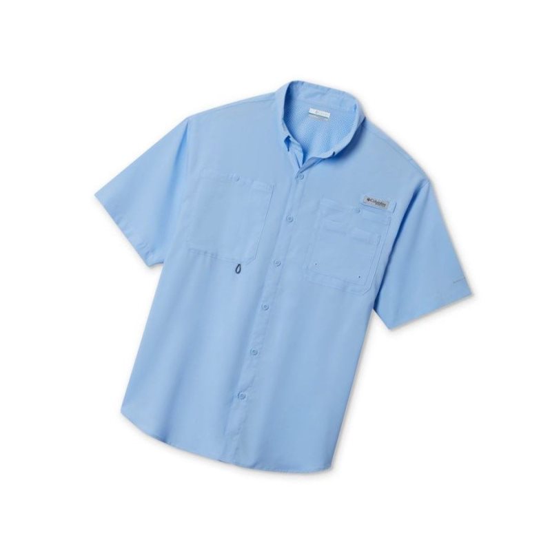 Columbia PFG Crystal Springs Short Sleeve Gömlek Erkek Mavi | 10683-GRNF