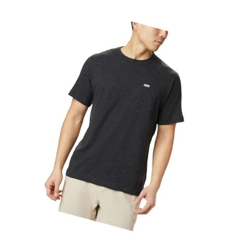 Columbia PFG Fish Flag Pocket Tişört Erkek Siyah | 34908-AORY