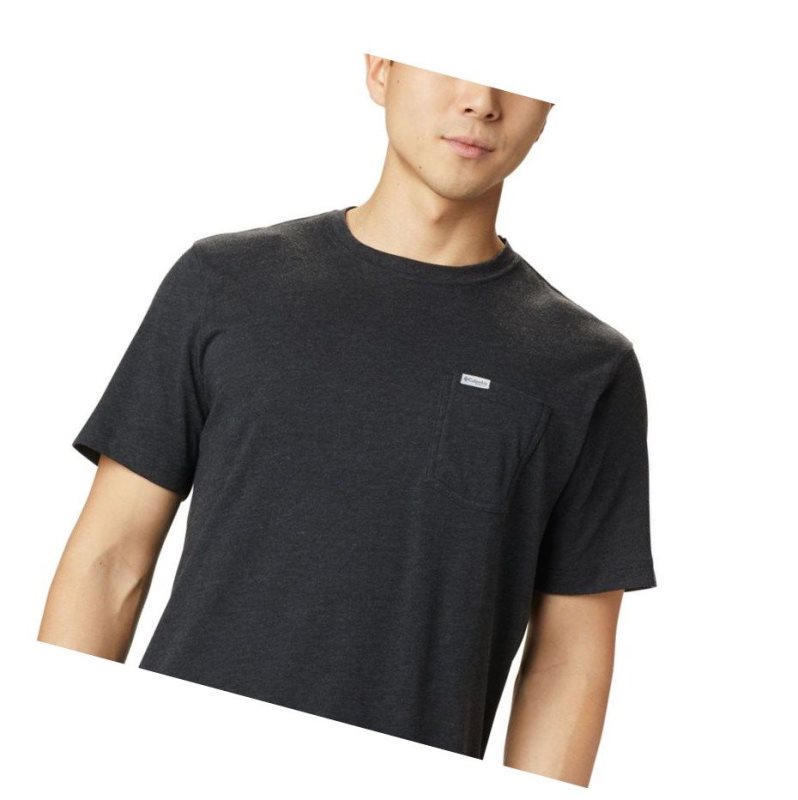 Columbia PFG Fish Flag Pocket Tişört Erkek Siyah | 34908-AORY