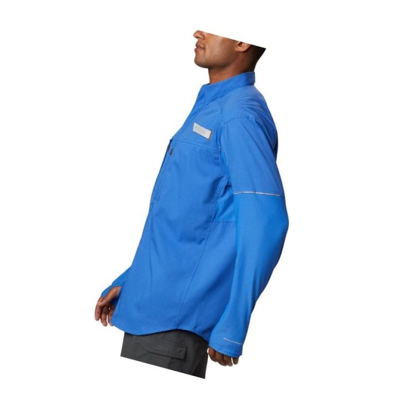 Columbia PFG Force XII Zero Long Sleeve Hybrid Gömlek Erkek Mavi | 95407-VUKM