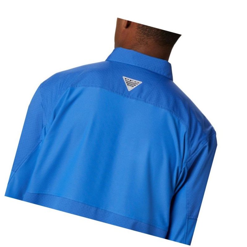 Columbia PFG Force XII Zero Long Sleeve Hybrid Gömlek Erkek Mavi | 95407-VUKM
