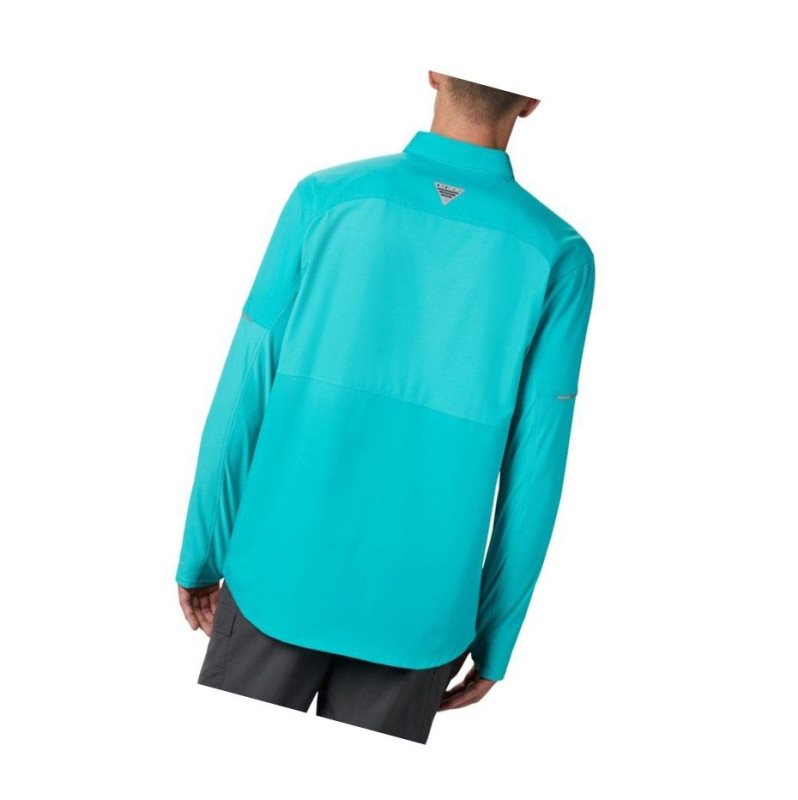 Columbia PFG Force XII Zero Long Sleeve Hybrid Gömlek Erkek Açık Turkuaz | 13489-PBRV