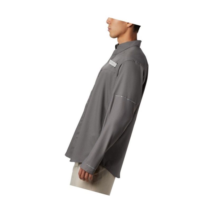 Columbia PFG Force XII Zero Long Sleeve Hybrid Gömlek Erkek Gri | 01796-YJSP