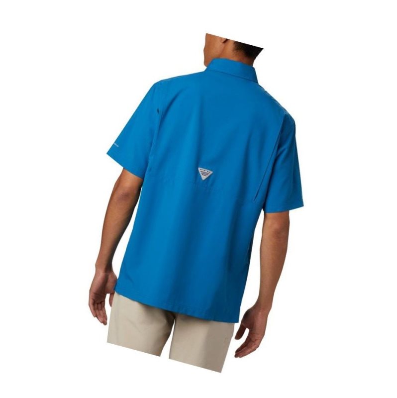 Columbia PFG Grander Marlin Woven Short Sleeve Gömlek Erkek Mavi | 53481-ODCJ