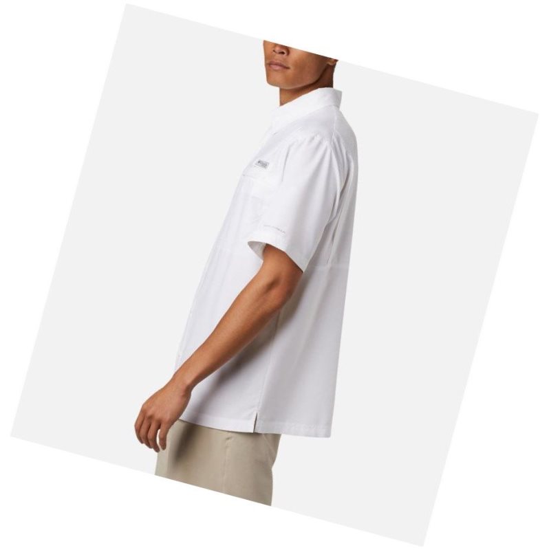 Columbia PFG Grander Marlin Woven Short Sleeve Gömlek Erkek Beyaz | 48651-XGJE