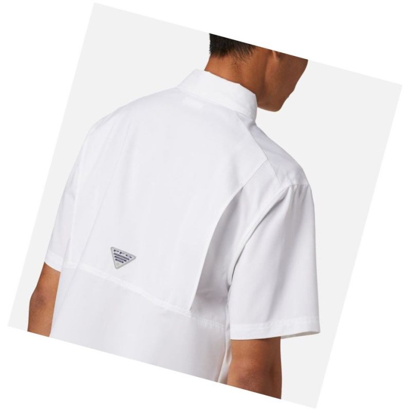 Columbia PFG Grander Marlin Woven Short Sleeve Gömlek Erkek Beyaz | 48651-XGJE