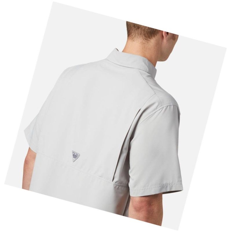 Columbia PFG Grander Marlin Woven Short Sleeve Gömlek Erkek Gri | 43806-NGBY