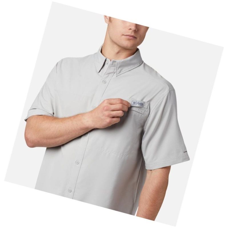 Columbia PFG Grander Marlin Woven Short Sleeve Gömlek Erkek Gri | 43806-NGBY