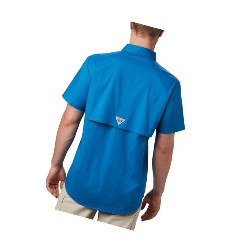 Columbia PFG Half Moon Short Sleeve Gömlek Erkek Mavi | 95073-QRKL