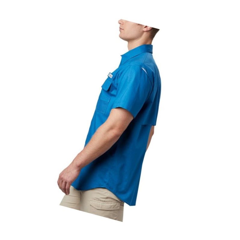 Columbia PFG Half Moon Short Sleeve Gömlek Erkek Mavi | 95073-QRKL