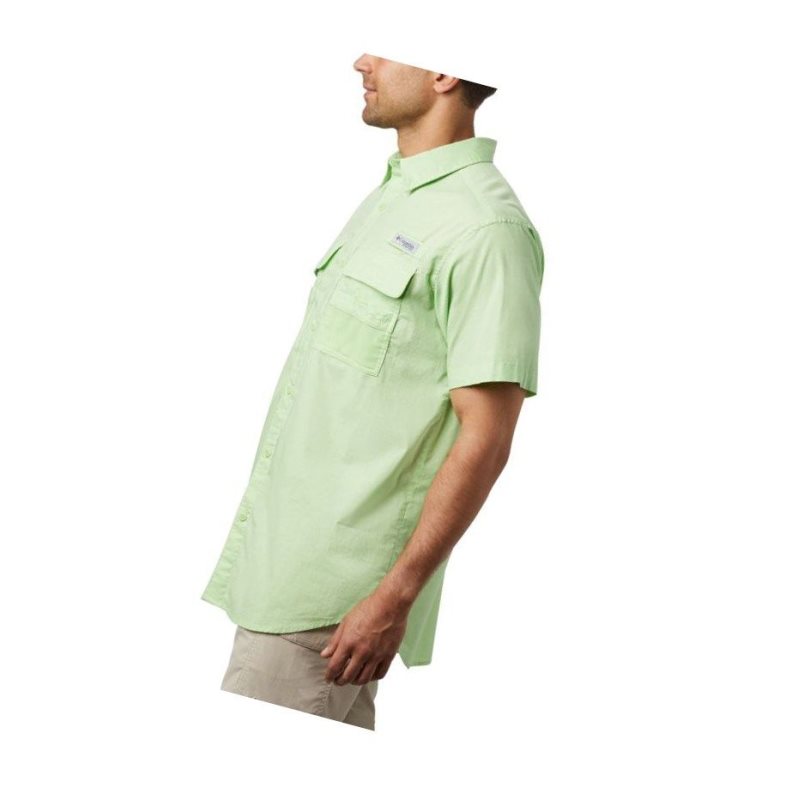 Columbia PFG Half Moon Short Sleeve Gömlek Erkek Açık Yeşil | 48190-OUTC