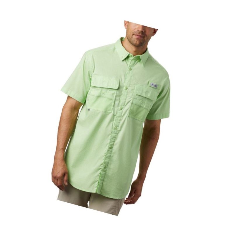 Columbia PFG Half Moon Short Sleeve Gömlek Erkek Açık Yeşil | 48190-OUTC