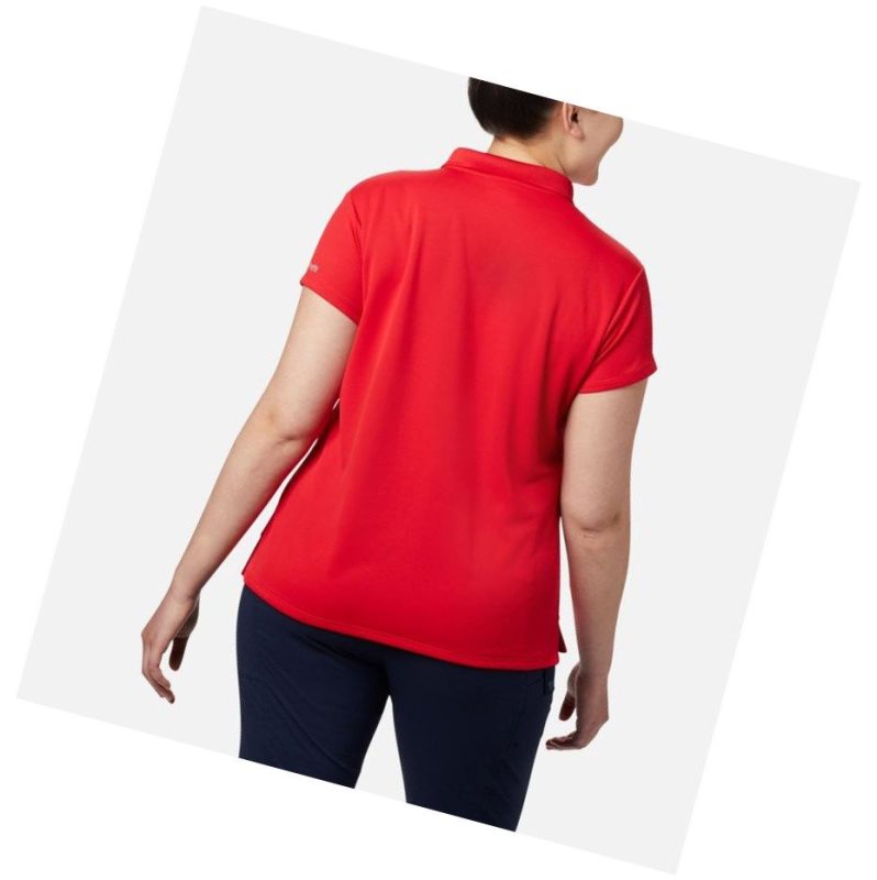 Columbia PFG Innisfree Short Sleeve Plus Size Polo Gömlek Kadın Kırmızı | 79184-GWSK