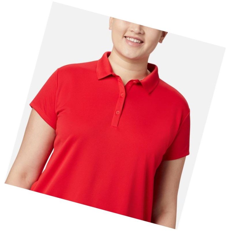 Columbia PFG Innisfree Short Sleeve Plus Size Polo Gömlek Kadın Kırmızı | 79184-GWSK