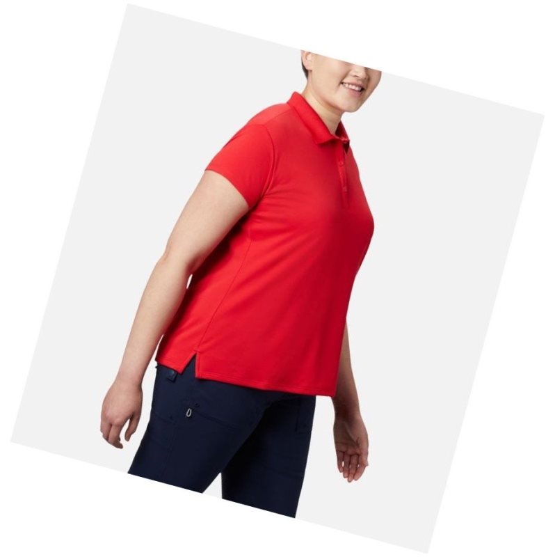 Columbia PFG Innisfree Short Sleeve Plus Size Polo Gömlek Kadın Kırmızı | 79184-GWSK