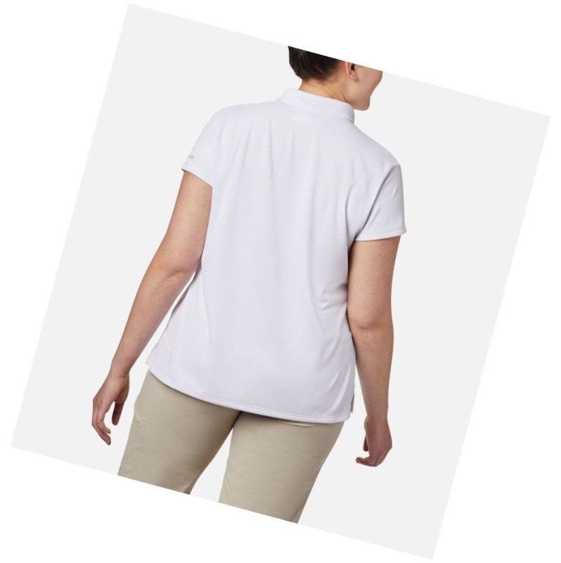 Columbia PFG Innisfree Short Sleeve Plus Size Polo Gömlek Kadın Beyaz | 71954-WQUI
