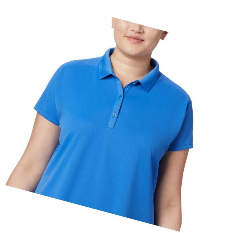 Columbia PFG Innisfree Short Sleeve Plus Size Polo Gömlek Kadın Mavi | 58190-PGDC